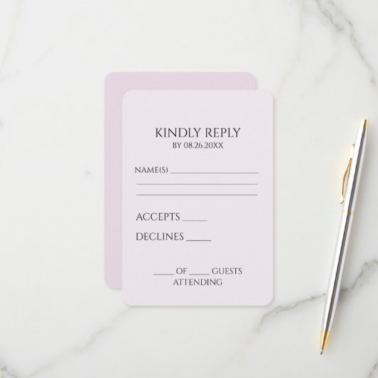 独自のミニマルカスタムリストの作成 出欠カード (正面/裏面インサイチュ)