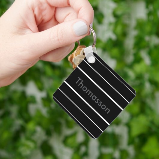 独自のミニマルパーソナライズされた主義モノグラムの作成 キーホルダー (手)