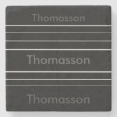 独自のミニマルパーソナライズされた主義モノグラムの作成 ストーンコースター (正面)