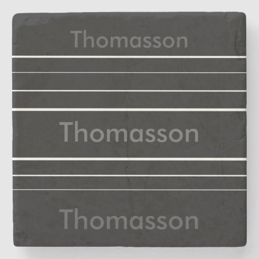 独自のミニマルパーソナライズされた主義モノグラムの作成 ストーンコースター (正面)