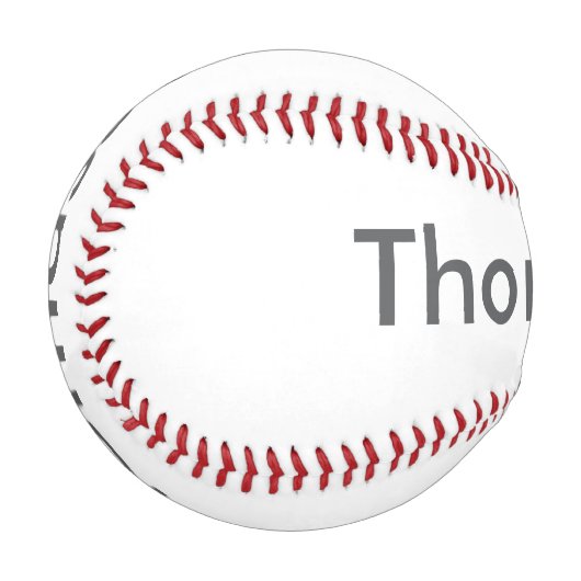 独自のミニマルパーソナライズされた主義モノグラムの作成 野球ボール (正面左)