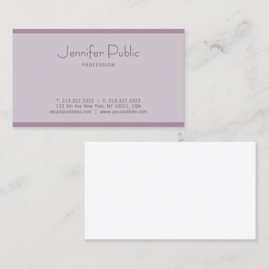 独自のミニマルモダンリストテンプレートのエレガント作成 名刺 (正面/裏面)