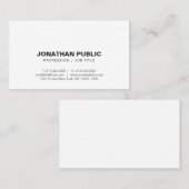 独自のミニマルモダン主義のシックな白の平野を作成 名刺 (正面/裏面)