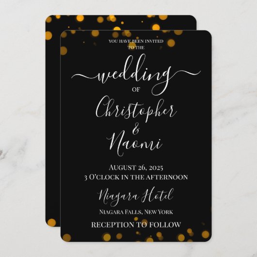 独自のミニマル《写真》ぼけ味エッジの結婚作成 招待状 (正面/裏面)