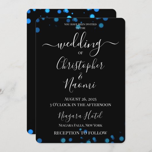 独自のミニマル《写真》ぼけ味エッジの結婚作成 招待状 (正面/裏面)