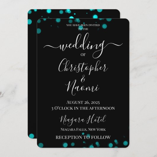 独自のミニマル《写真》ぼけ味エッジの結婚作成 招待状 (正面/裏面)