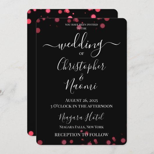 独自のミニマル《写真》ぼけ味エッジの結婚作成 招待状 (正面/裏面)