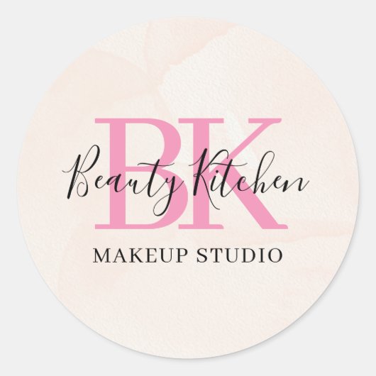 独自のメイクアップカスタムアーティストのプロモーションを作成 ラウンドシール (正面)