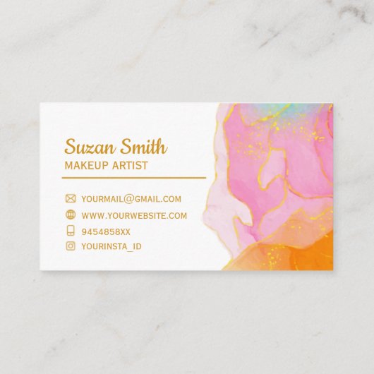 独自のメイクアップカスタムアーティストを作成する 名刺 (裏面)