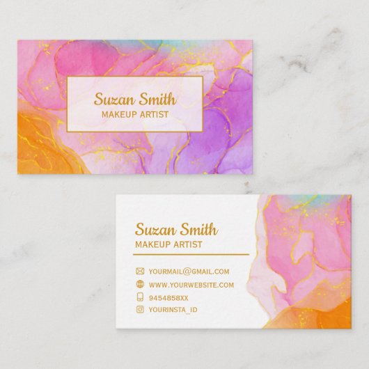 独自のメイクアップカスタムアーティストを作成する 名刺 (正面/裏面)