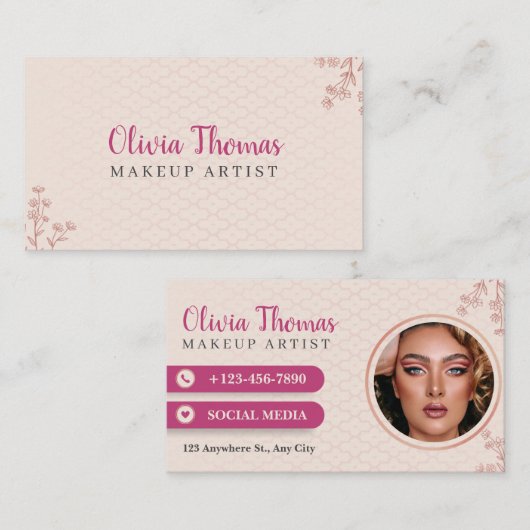 独自のメイクカスタムアップアーティストを作成 名刺 (正面/裏面)