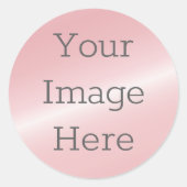 独自のメタリックな埃っぽいバラピンクフォイルをフェイク作成 ラウンドシール (正面)