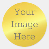 独自のメタリックサンシャイン金ゴールドフォイルをフェイク作成 ラウンドシール (正面)