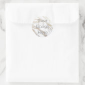 独自のメタリックホワイトおよび金ゴールド大理石を作フェイク成 ラウンドシール (バッグ)