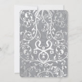 独自のメタリック華美パターンを作成 招待状 (裏面)