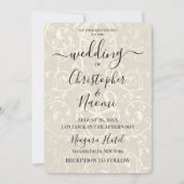 独自のメタリック華美パターンを作成 招待状 (正面)