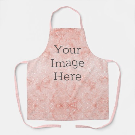 独自のメタリック赤面ピンクグリッター大理石 エプロン (正面)