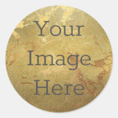 独自のメタリック金ゴールド大理石をフェイク作成 ラウンドシール (正面)