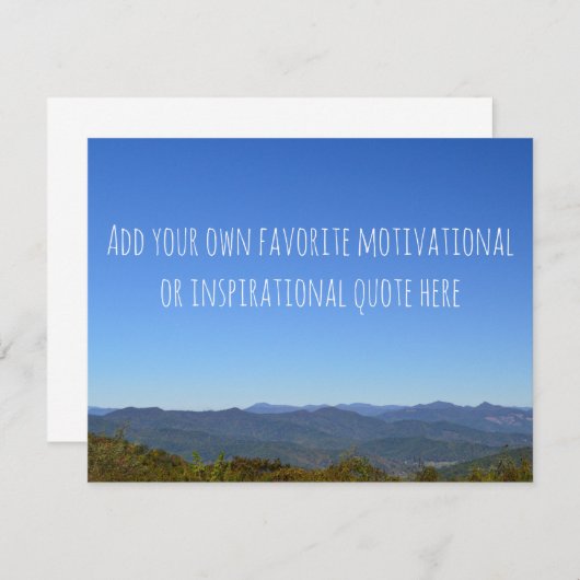 独自のメッセージを作成する風光明媚な山の地平線 サンキューカード (正面/裏面)