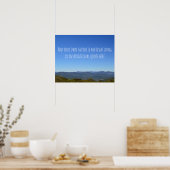 独自のメッセージを作成する風光明媚な山の地平線 ポスター (キッチン)