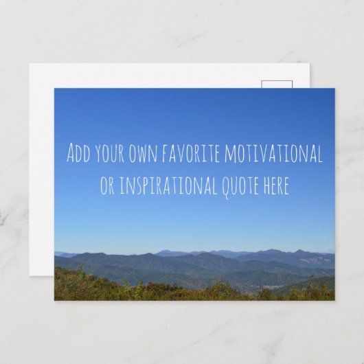 独自のメッセージを作成する風光明媚な山の地平線 ポストカード (正面/裏面)