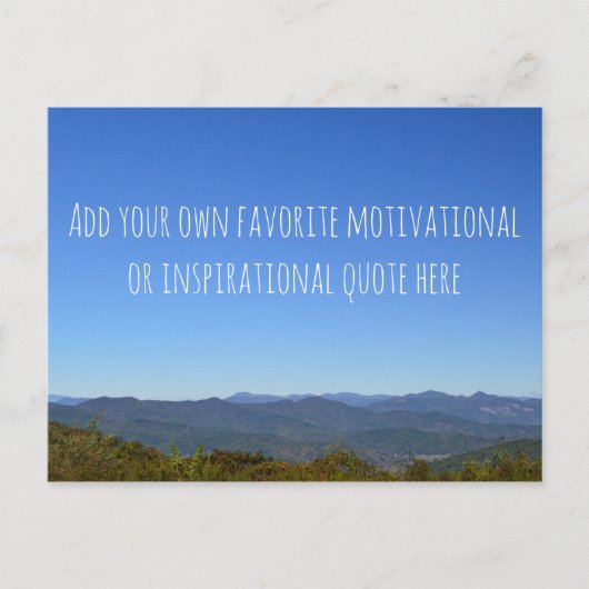 独自のメッセージを作成する風光明媚な山の地平線 ポストカード (正面)
