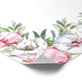 独自のメッセージmagnolia赤面ピンク白を追加 ポスター (角)