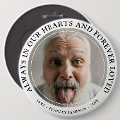 独自のメモリアル写真と文字トリビュートの作成 缶バッジ (正面&裏面)