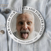 独自のメモリアル写真と文字トリビュートの作成 缶バッジ (インサイチュ)