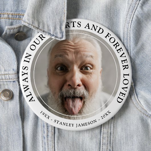 独自のメモリアル写真と文字トリビュートの作成 缶バッジ (インサイチュ)