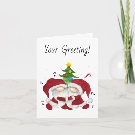 独自のメリークリスマスツリーのハッガー格言を作成 シーズンカード (正面)