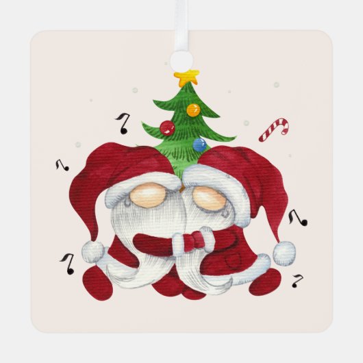 独自のメリークリスマスツリーのハッガー格言を作成 メタルオーナメント (正面)