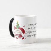 独自のメリークリスマスツリーのハッガー格言を作成 モーフィングマグカップ (正面左)