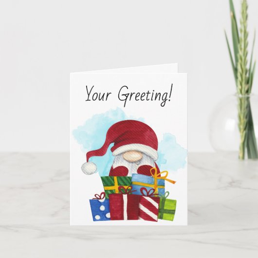 独自のメリークリスマス格言とプレゼントを作成 シーズンカード (正面)