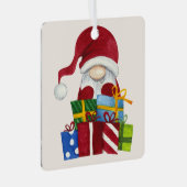 独自のメリークリスマス格言とプレゼントを作成 メタルオーナメント (正面右)