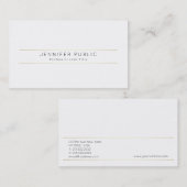 独自のモダンデザイン白エレガント金ゴールドの作成 名刺 (正面/裏面)