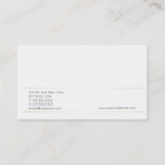 独自のモダンデザイン白エレガント金ゴールドの作成 名刺 (裏面)