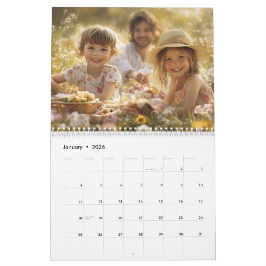 独自のモダンファミリ写真2025シンプルの作成 カレンダー (1月 2026)