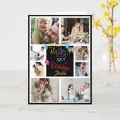 独自のモダンフォトコラージュ誕生日カードの作成 カード (黄色い花)