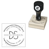 独自のモダンモノグラムと差出人住所の作成 ラバースタンプ (押印)