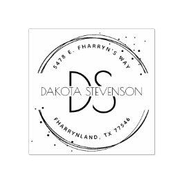 独自のモダンモノグラムと差出人住所の作成 ラバースタンプ