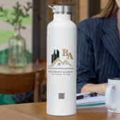 独自のモダンロゴを追加するプロフェッショナル黒金ゴールド ウォーターボトル