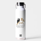 独自のモダンロゴを追加するプロフェッショナル黒金ゴールド ウォーターボトル (正面)