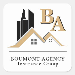 独自のモダンロゴを追加するプロフェッショナル黒金ゴールド スクエアシール