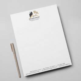 独自のモダンロゴを追加するプロフェッショナル黒金ゴールド レターヘッド