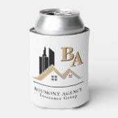 独自のモダンロゴを追加するプロフェッショナル黒金ゴールド 缶クーラー (缶正面)