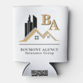 独自のモダンロゴを追加するプロフェッショナル黒金ゴールド 缶クーラー (正面)