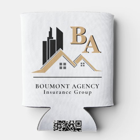 独自のモダンロゴを追加するプロフェッショナル黒金ゴールド 缶クーラー (裏面)