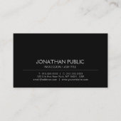 独自のモダン白黒シックな平野を作成 名刺 (正面)