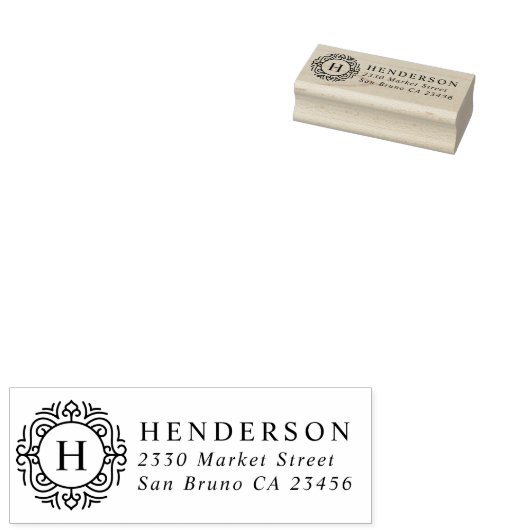 独自のモノグラムと名前の作成差出人住所 ラバースタンプ (押印)